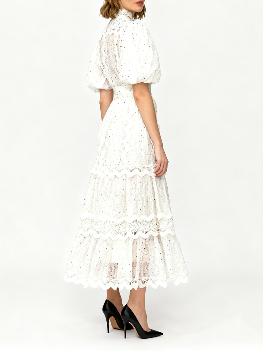 TWOTWINSTYLE Dot Print Sheer D – обзор и цена Linen Dress Wrap