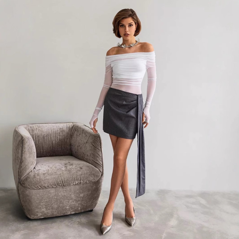 Women  Mesh Off Shoulder Top S – обзор и цена Blouse Off Shoulder