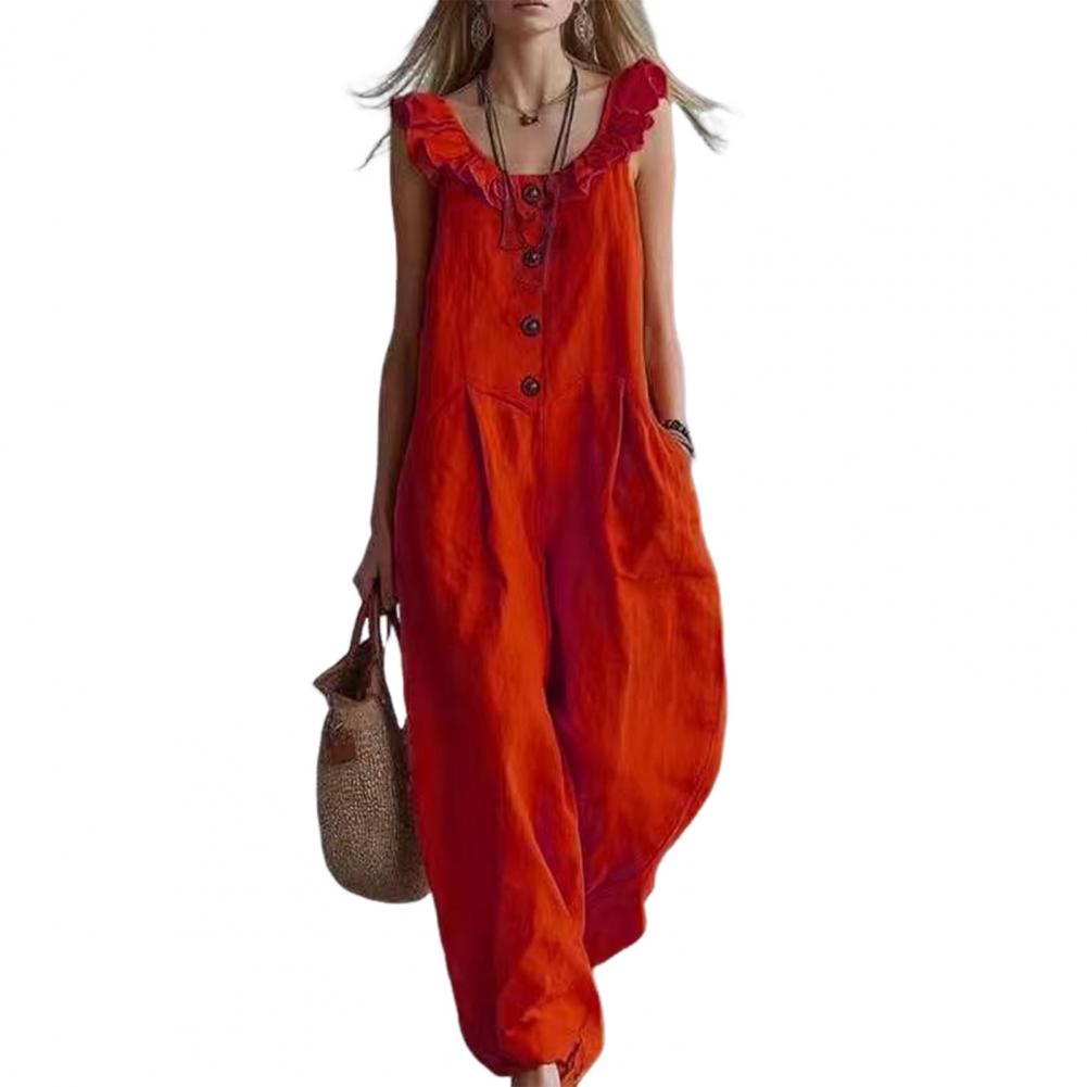 Women Jumpsuit Breathable Rela – обзор и цена Jumpsuit Linen Relaxed