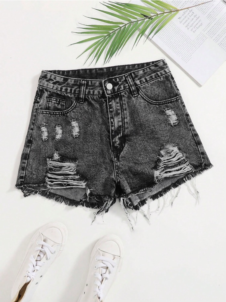 2026 New Vintage Washed Denim  – обзор и цена Shorts Denim Frayed
