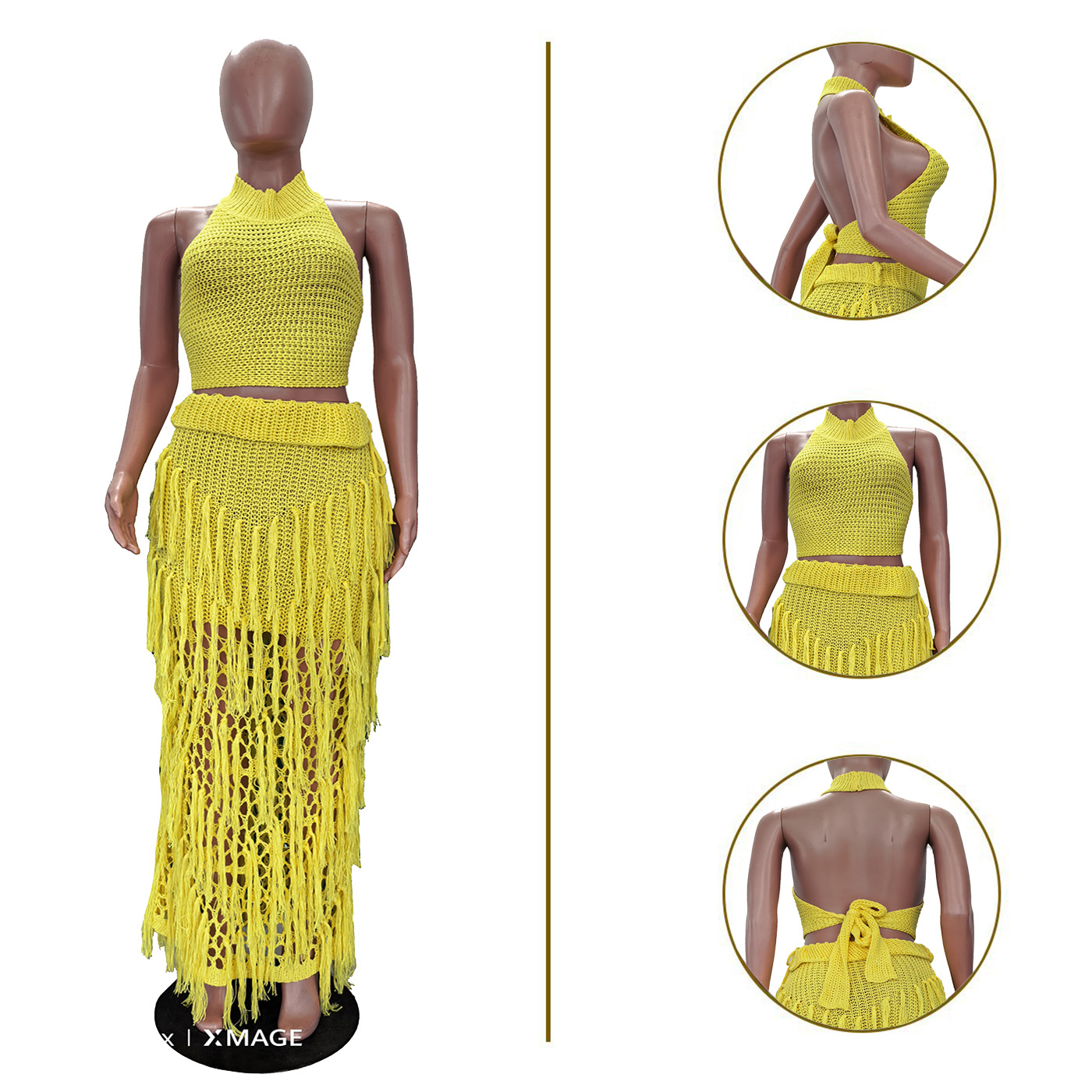Crochet Knit Maxi Dress 2 Piec – обзор и цена Maxi Dress Halter