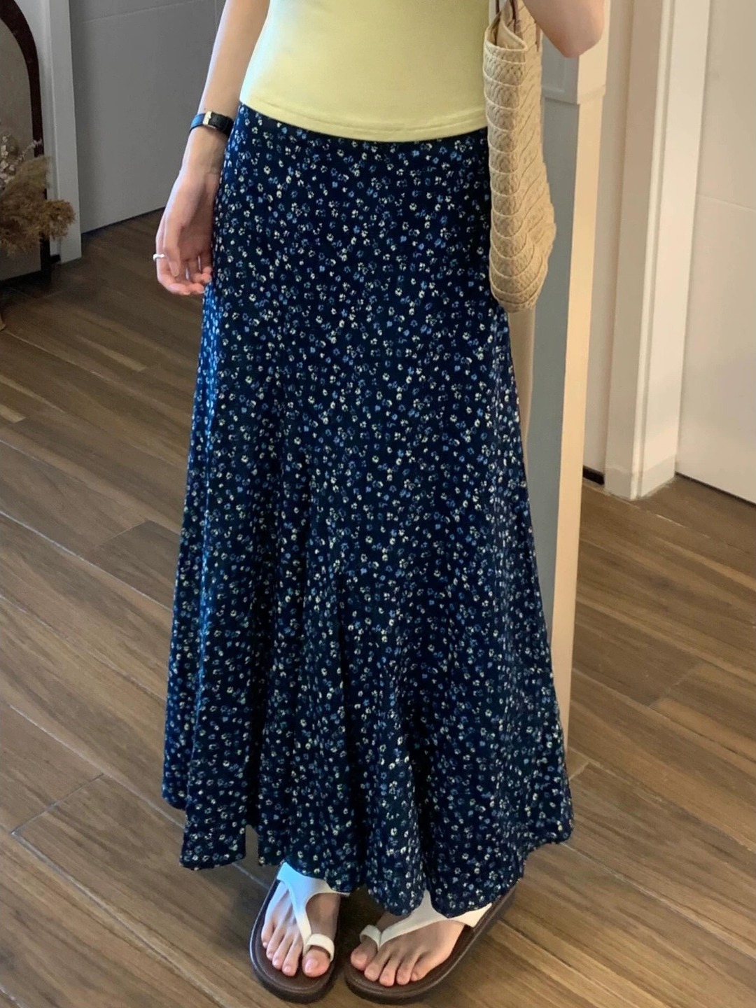 plus Size Floral Print High Wa – обзор и цена Midi Skirt Floral