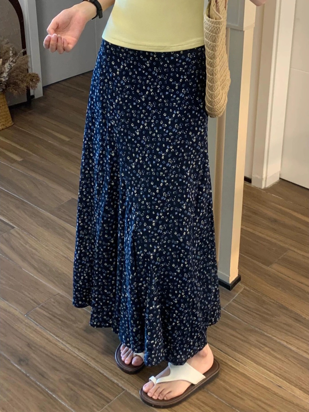 plus Size Floral Print High Wa – обзор и цена Midi Skirt Floral