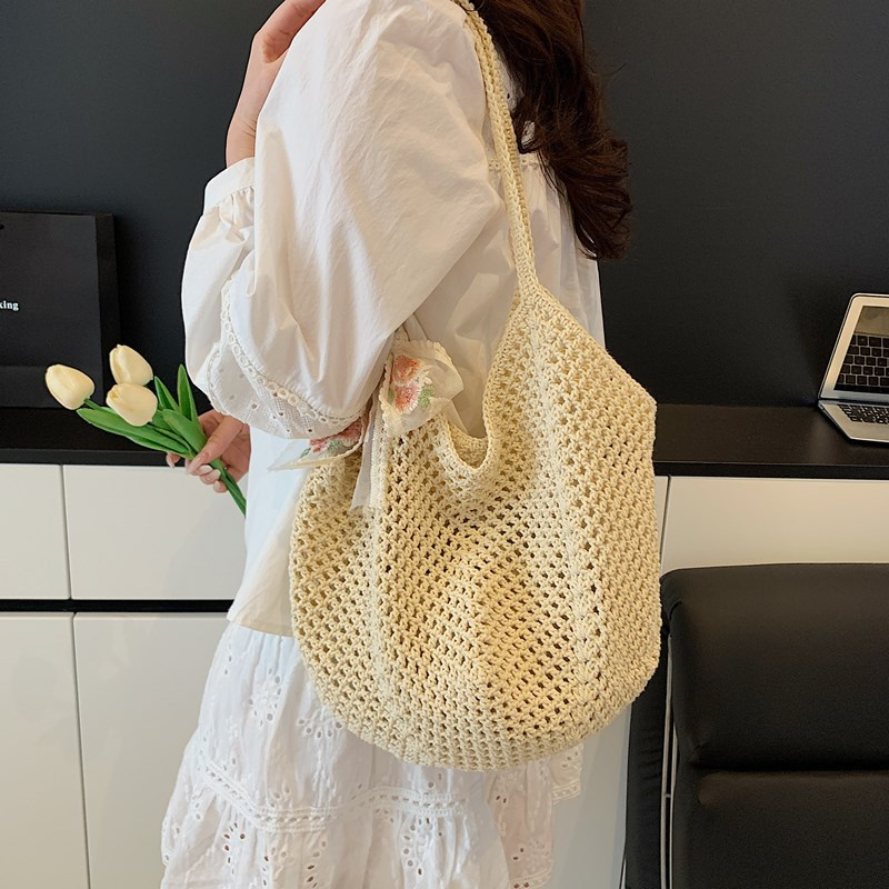 Summer Lace Bow Tote Bags Wome – обзор и цена Crochet Bag Raffia