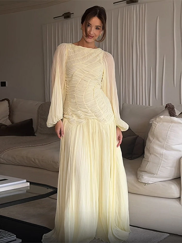 BWQ Elegant Chiffon Pleated Lo – обзор и цена Linen Dress Wrap