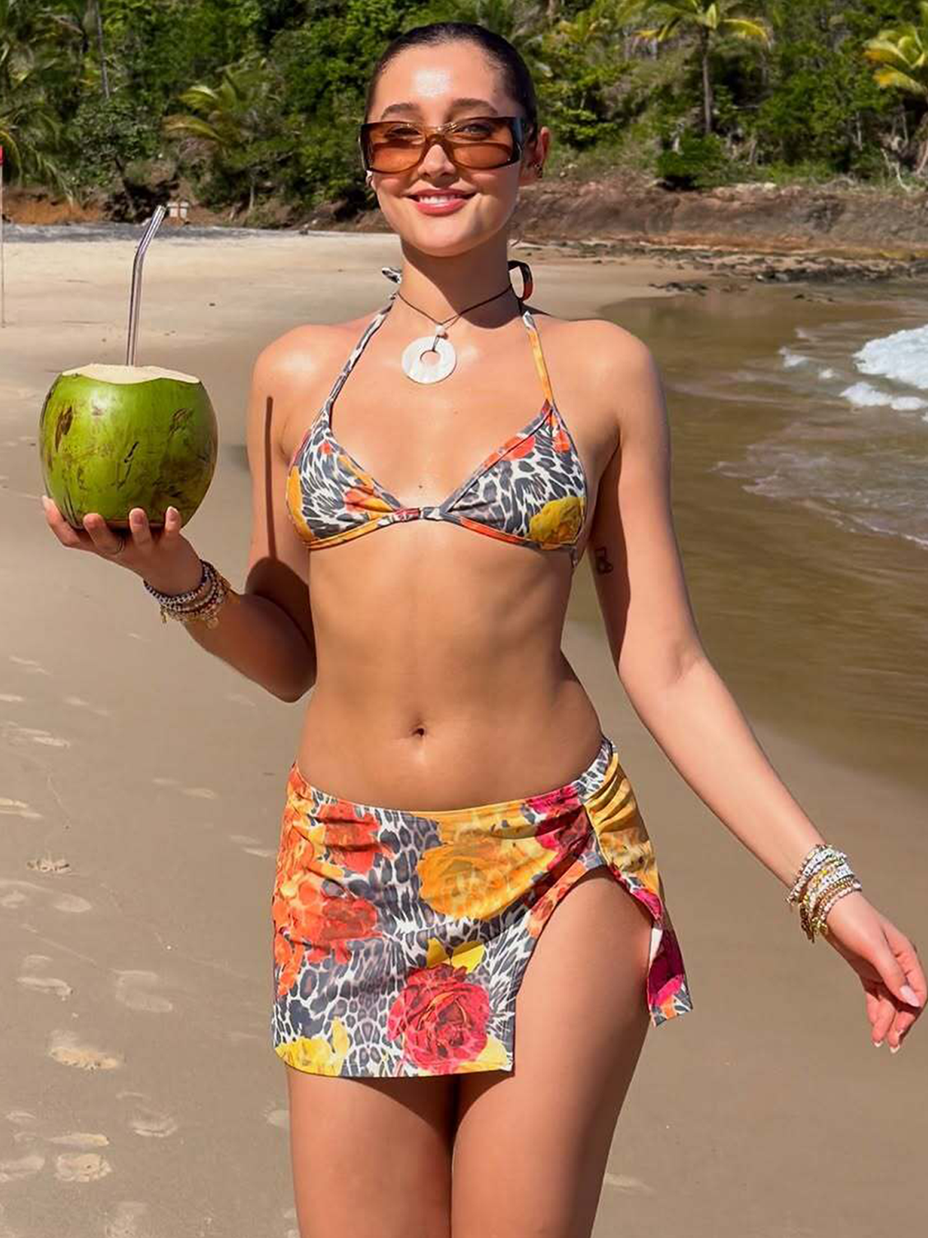 Hugcitar Polka Dot Print 3 Pie – обзор и цена Swimsuit Bikini Ruched