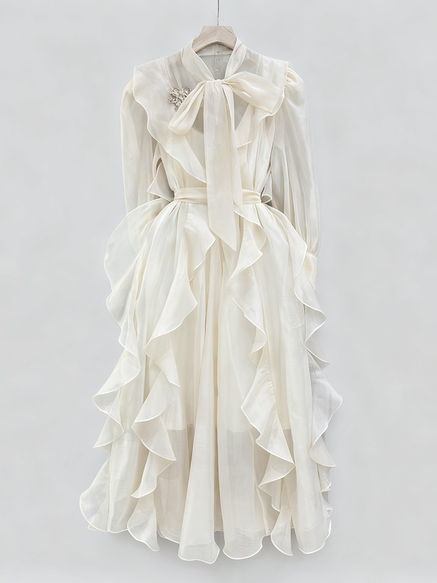 TWOTWINSTYLE Solid Spliced Ruf – обзор и цена Linen Dress Wrap