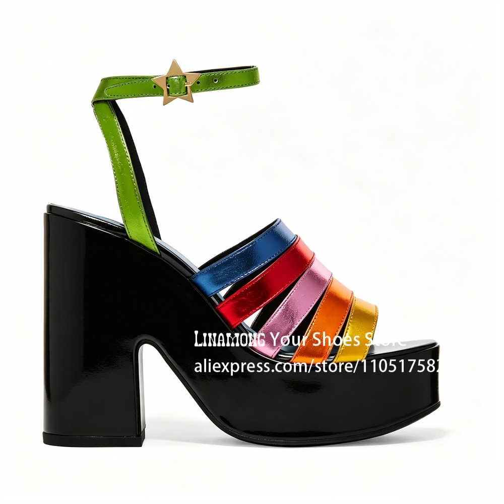 Multicolor Strappy Chunky Heel – обзор и цена Sandal Strappy Heeled