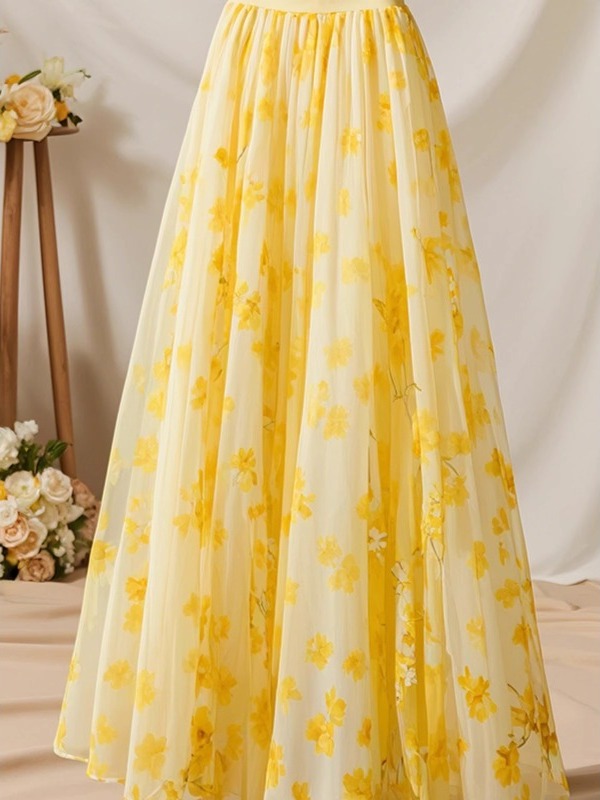 Summer 2026 High Waist Yellow  – обзор и цена Midi Skirt Floral