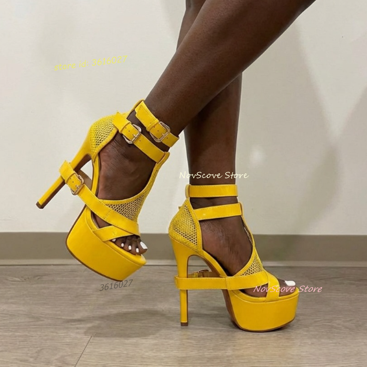 Yellow Open Toe Strappy Sandal – обзор и цена Sandal Strappy Heeled