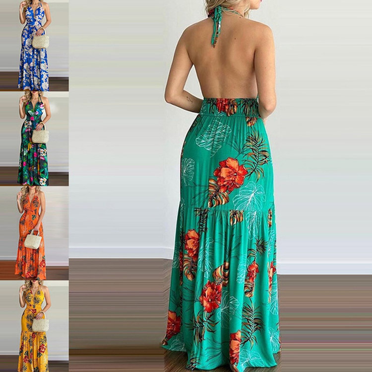 Floral Maxi Dress Long Backles – обзор и цена Maxi Dress Halter