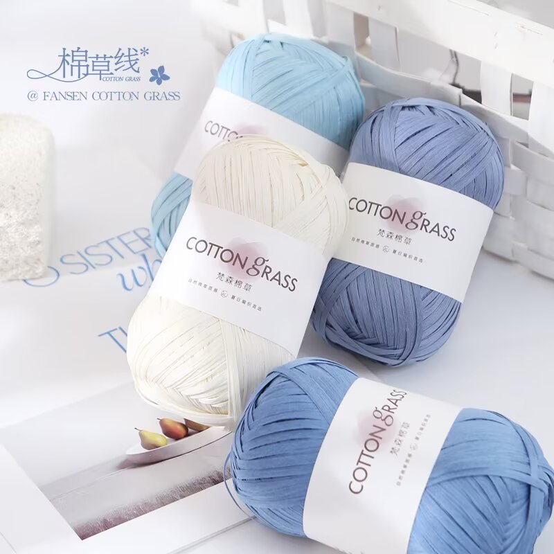 50g Cotton Grass Yarn Raffia S – обзор и цена Crochet Bag Raffia