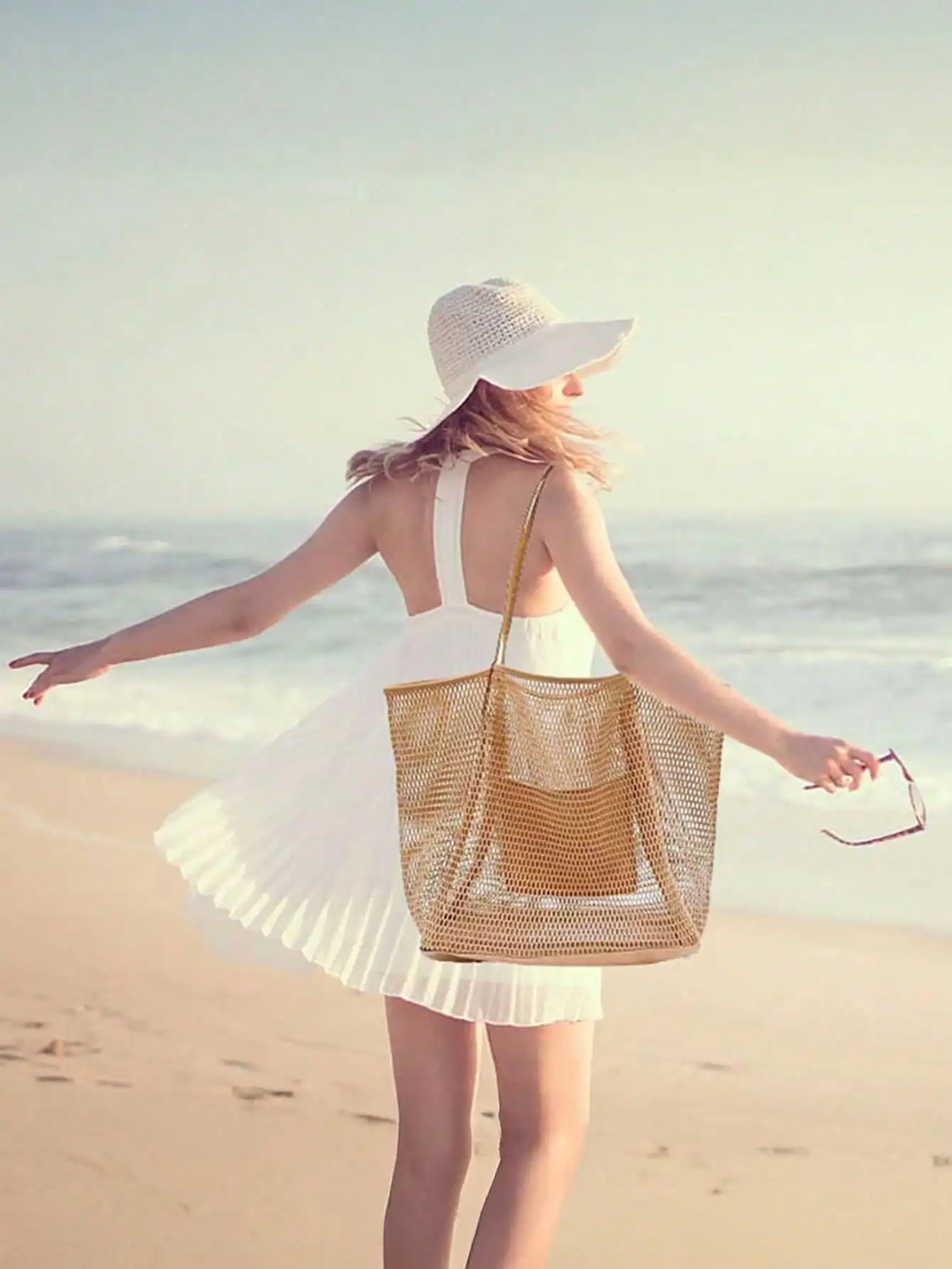 1pc Mesh Beach Tote Bag, Outdo – обзор и цена Tote Bag Beach