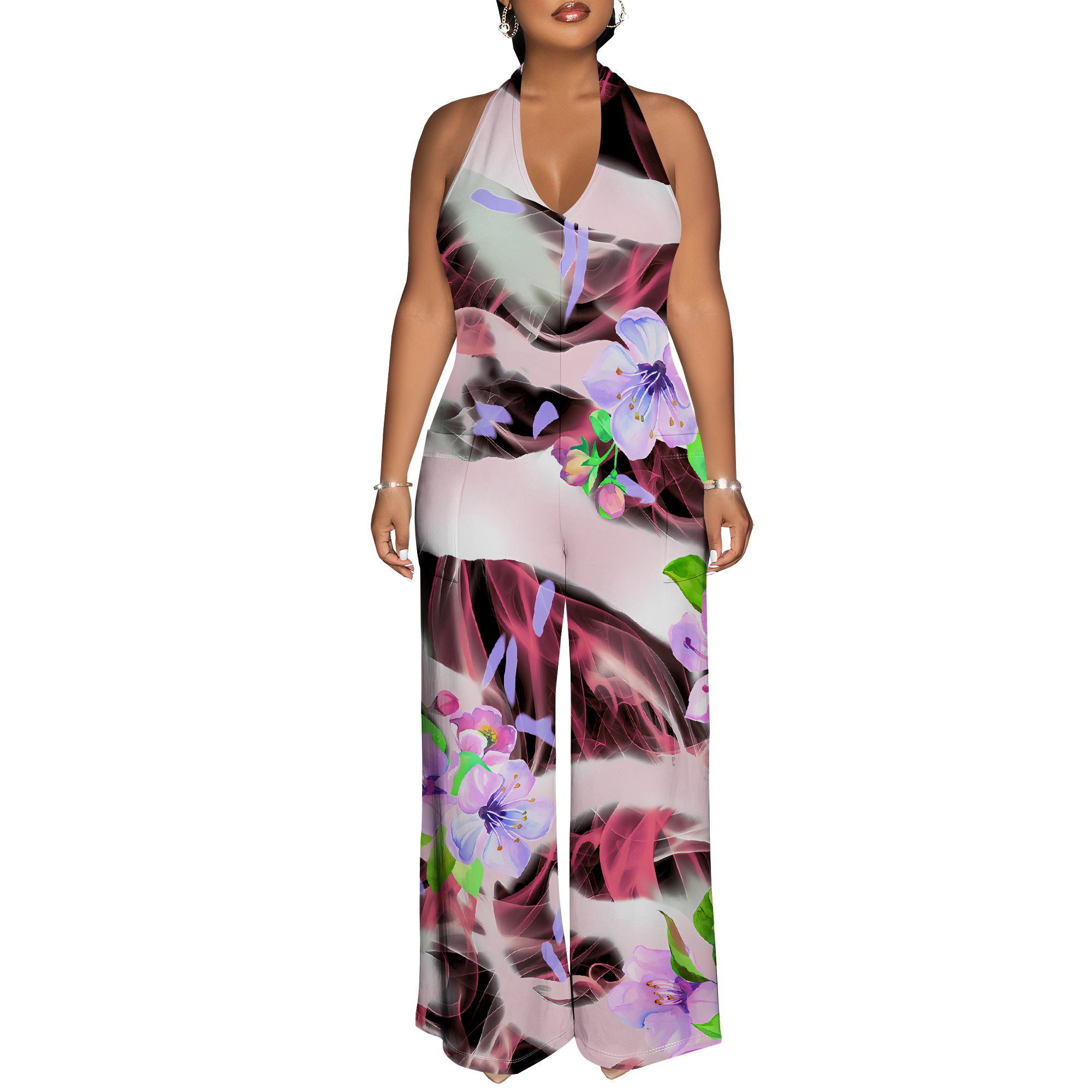 Floral Print Halter Jumpsuit - – обзор и цена Romper Floral Print