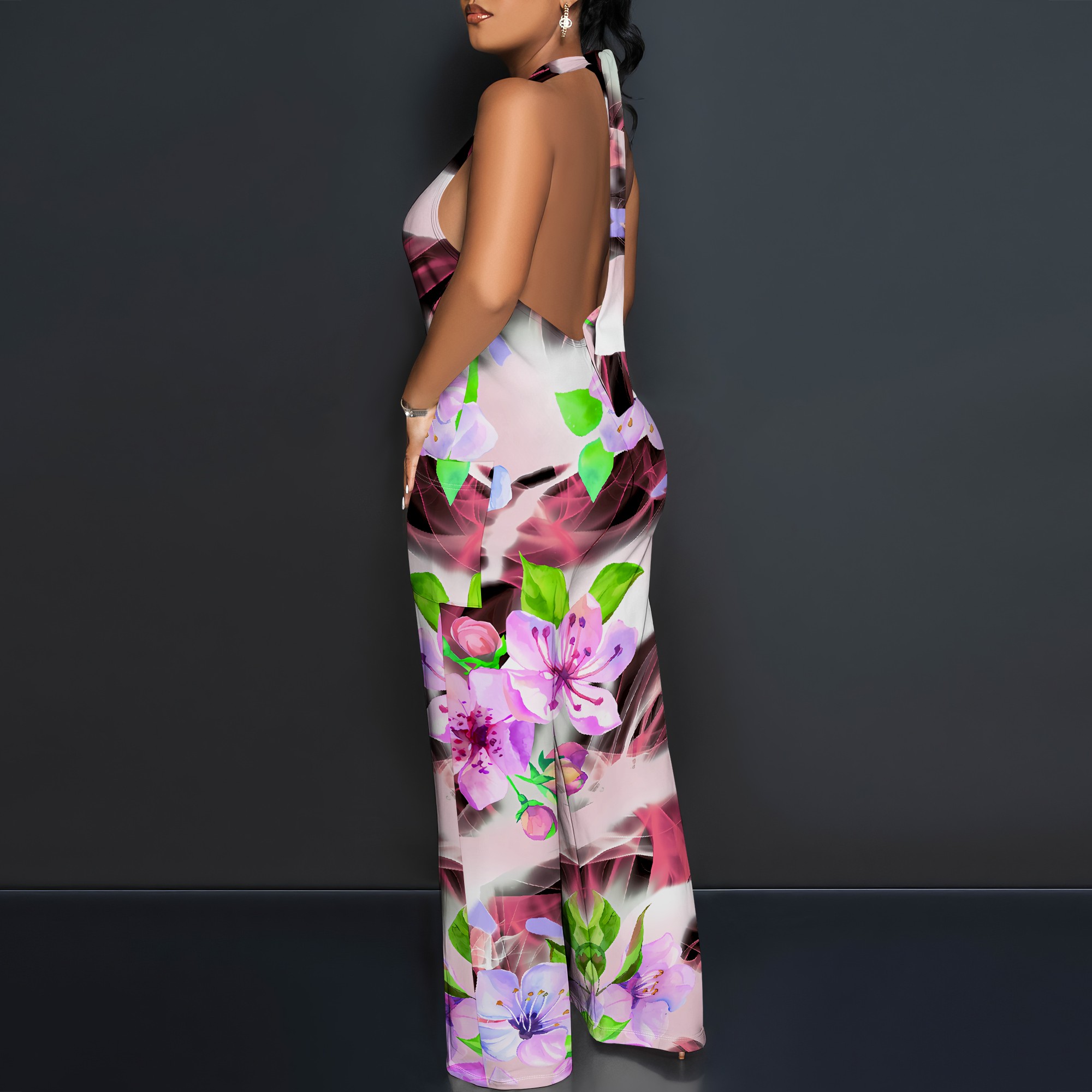 Floral Print Halter Jumpsuit - – обзор и цена Romper Floral Print