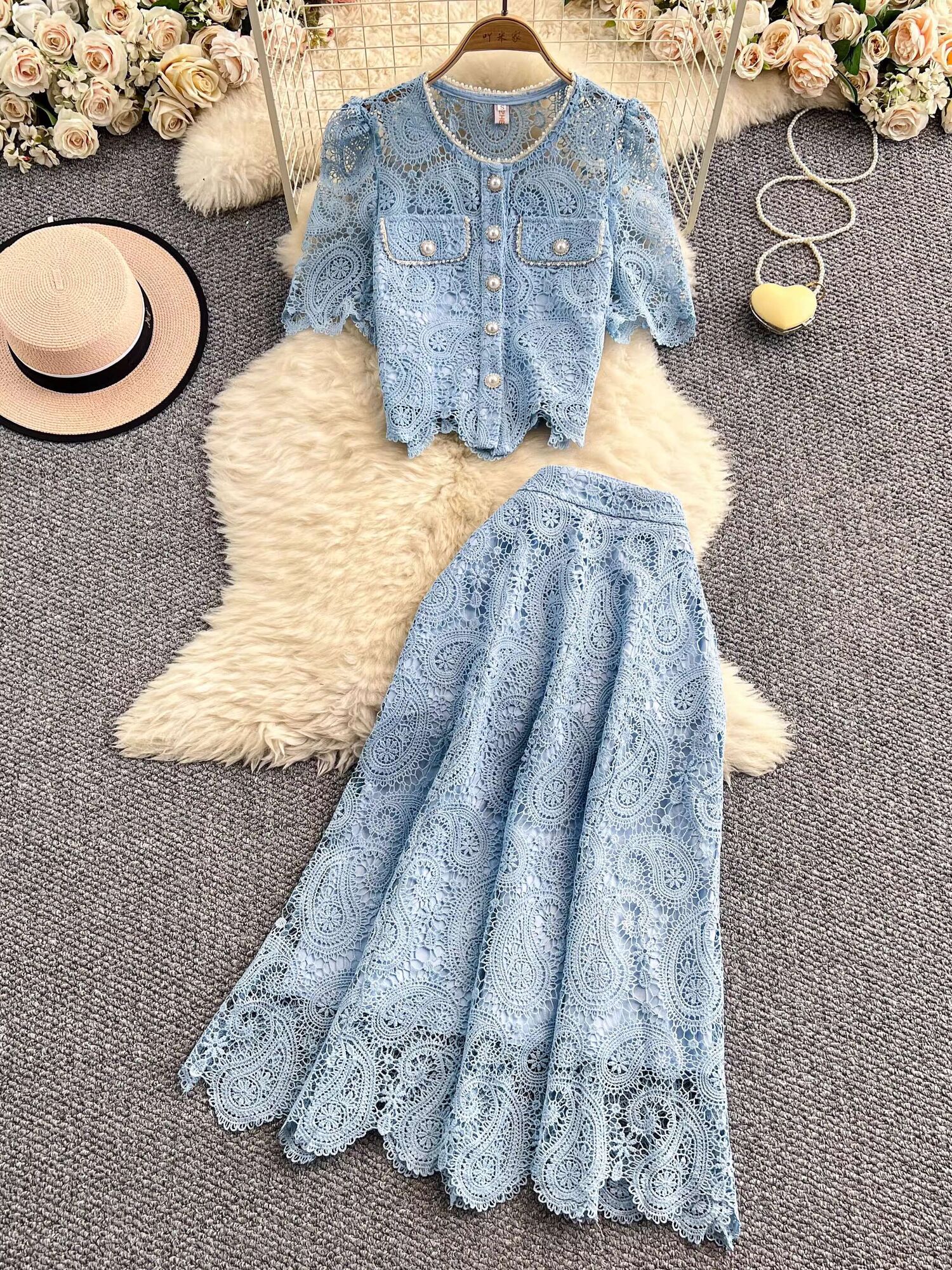 Elegant Pearl Long Dress Suits – обзор и цена Midi Skirt Floral