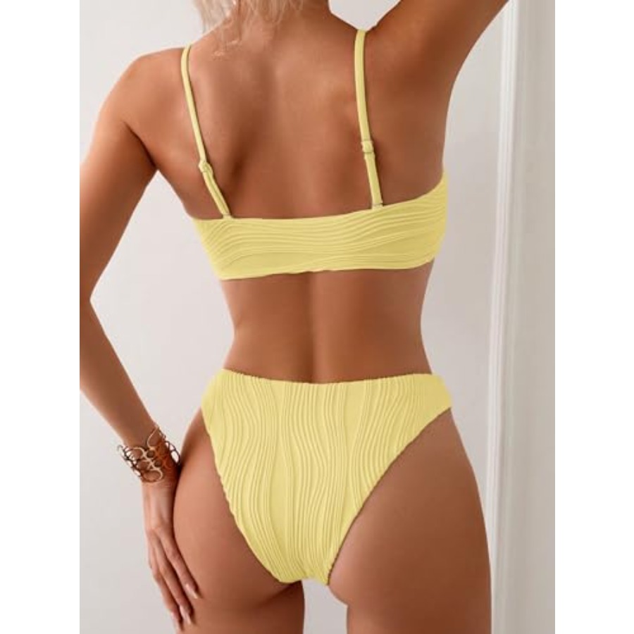 Fanuerg Women's Ribbed Bikini  – обзор и цена Swimsuit Bikini Ruched