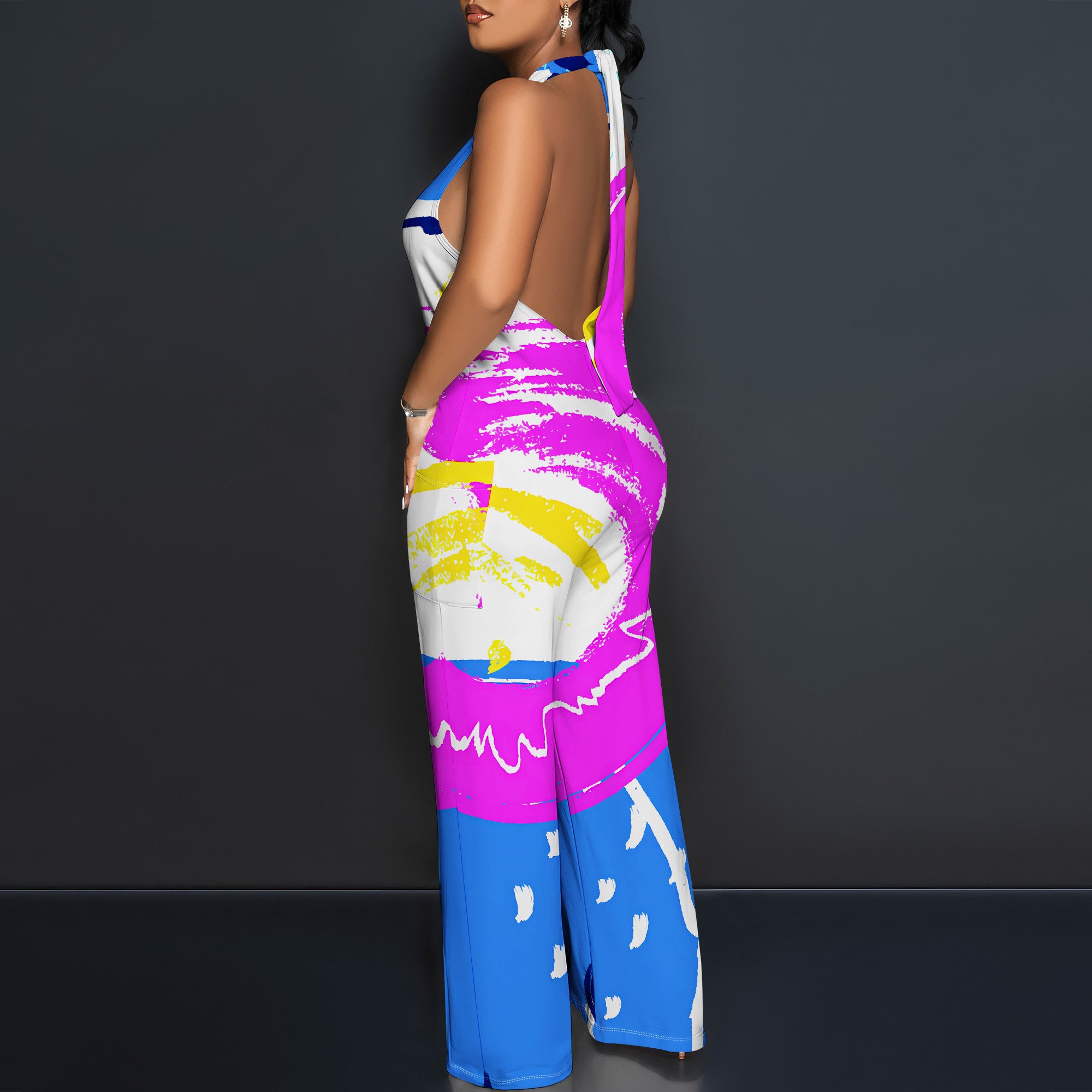 Bold Abstract Brushstroke Halt – обзор и цена Maxi Dress Halter