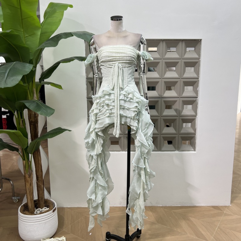 KBQ Solid Spliced Tassel Irreg – обзор и цена Maxi Dress Halter