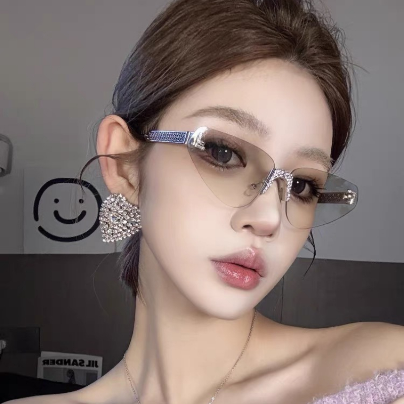Women's Sexy Cat Eye Rimless R – обзор и цена Sunglasses Cat Eye