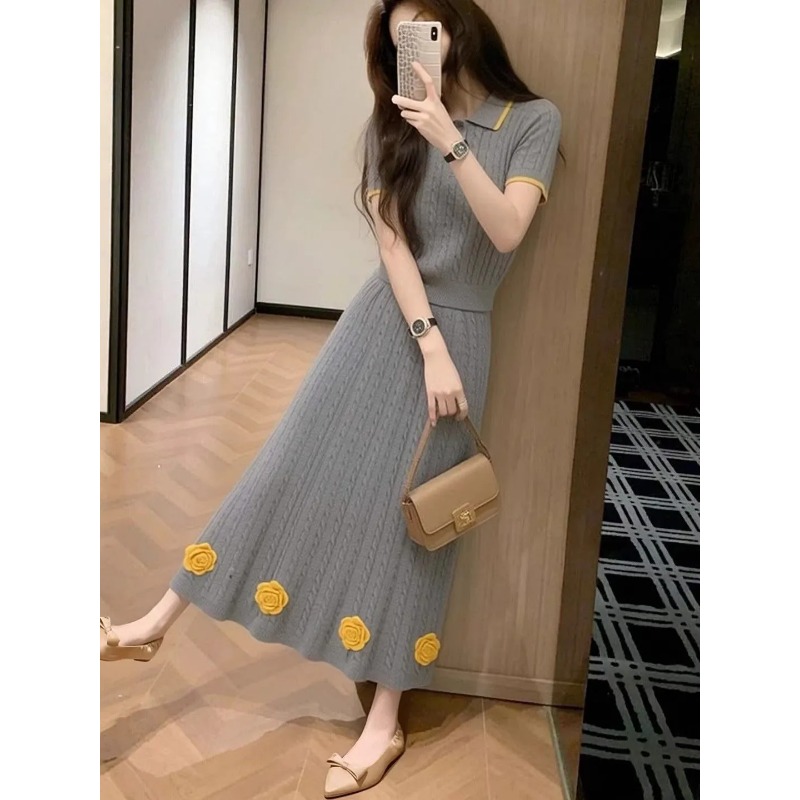 Women's Floral Knit Two Piece  – обзор и цена Midi Skirt Floral