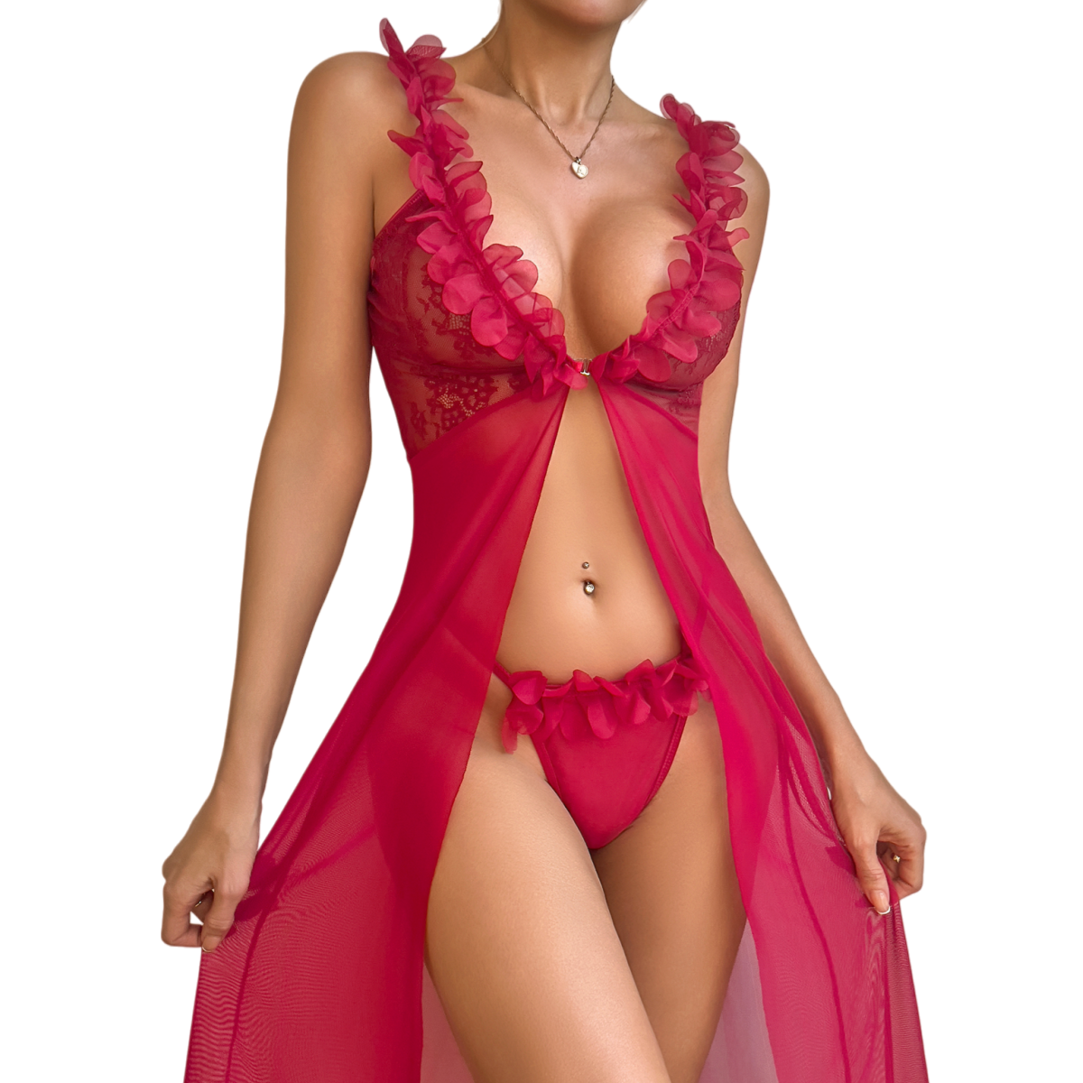 Women's Sexy Red Lace Robe & T – обзор и цена Kimono Sheer Floral