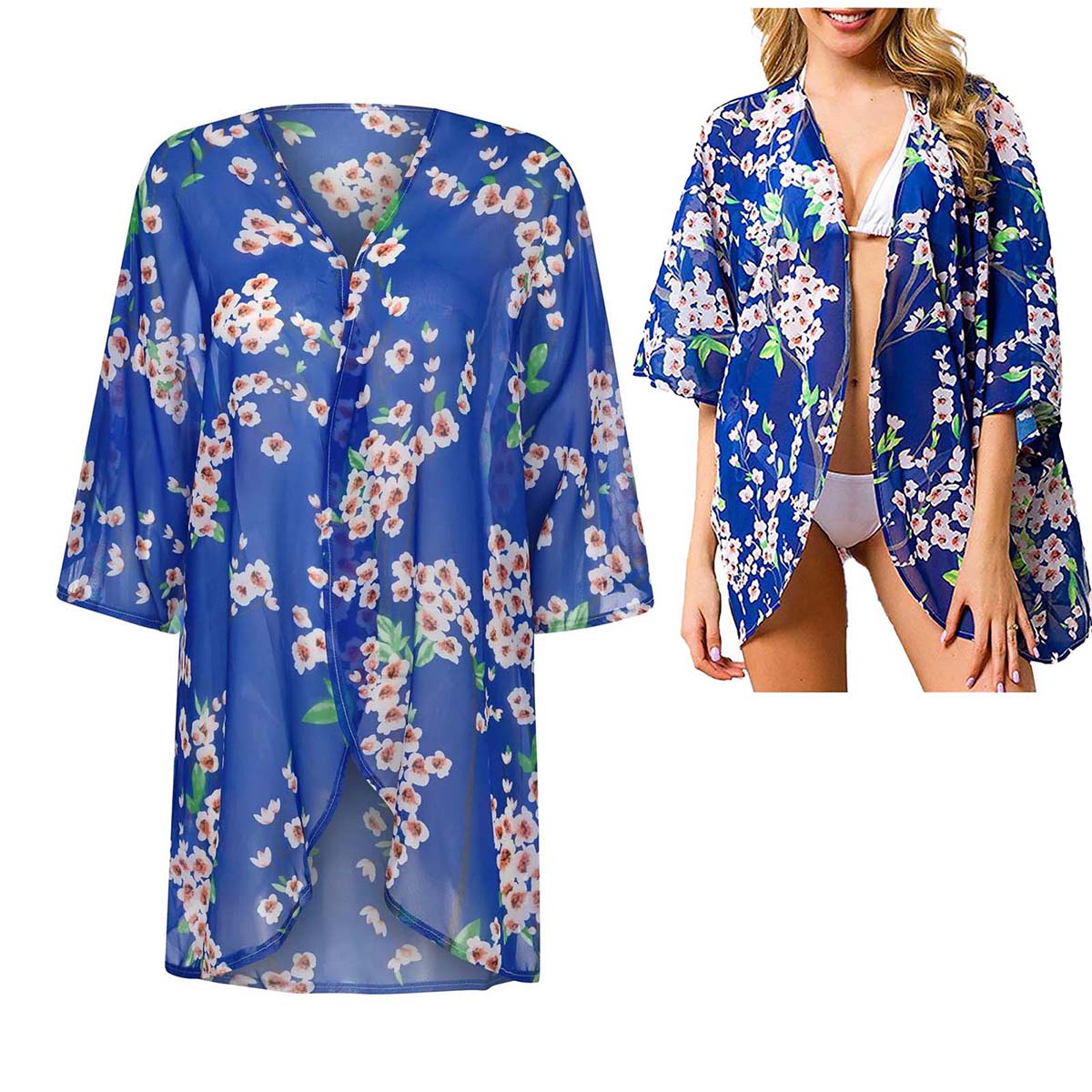 Women's Loose Sheer Chiffon Ki – обзор и цена Kimono Sheer Floral