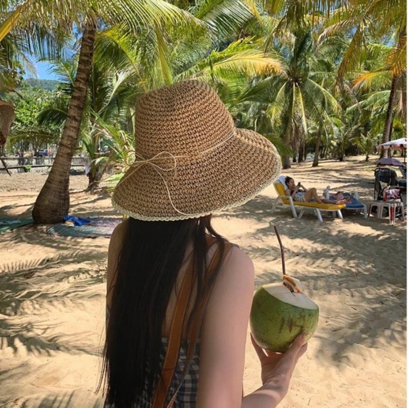 1pc Women's Summer Beach Straw – обзор и цена Hat Floppy Wide