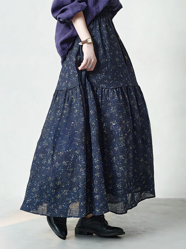 Floral Print High Waist A-Line – обзор и цена Midi Skirt Floral